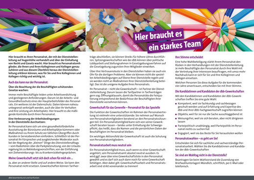 Info-Flyer des dbb für die Kandidatur zur Personalratswahl Seite 2