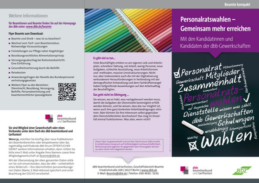 Info-Flyer des dbb für die Kandidatur zur Personalratswahl Seite 1